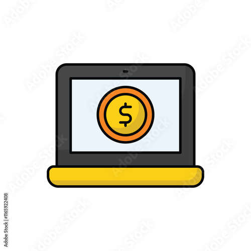 Online Coin vector icon