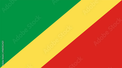 Flag of Republic of the Congo, 16:9 Format, Republic of the Congo Flag, Vector Images