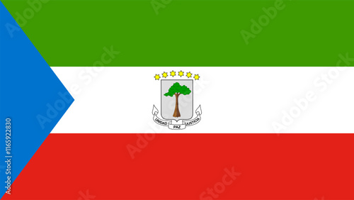 Flag of Equatorial Guinea, 16:9 Format, Equatorial Guinea Flag, Vector Images