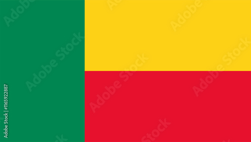 Flag of Benin, 16:9 Format, Benin Flag, Vector Images