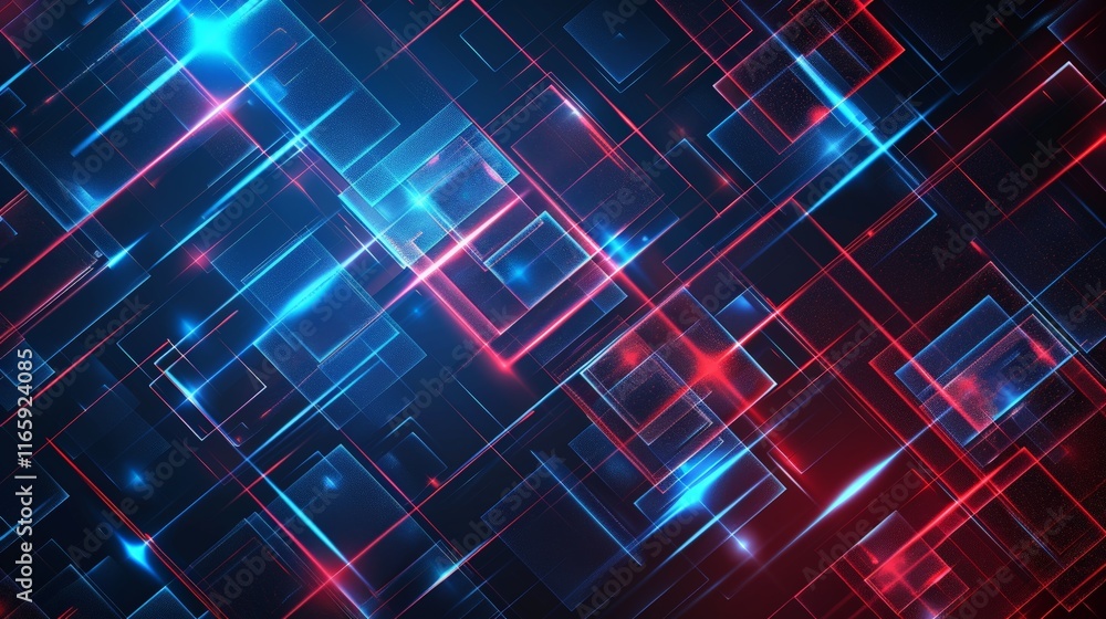 Glowing neon lights are intersecting, forming a futuristic grid of squares on a dark background, perfect as a digital wallpaper Glowing neon lights are intersecting, forming a futuristic grid of squares on a dark background, perfect as a digital wallpaper