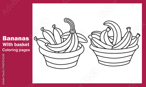 "Bananas in a Basket Coloring Pages for Kids and Adults – Fun Printable Designs to Color"
