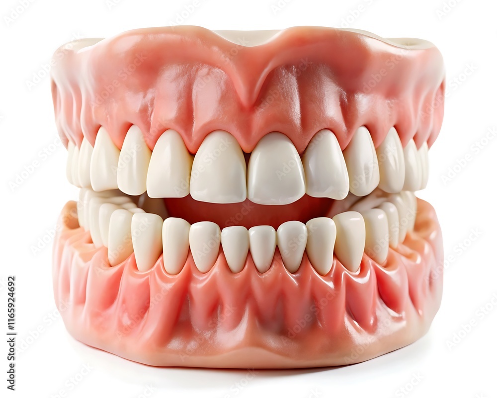 Obraz premium Jaw With Teeth On White Background