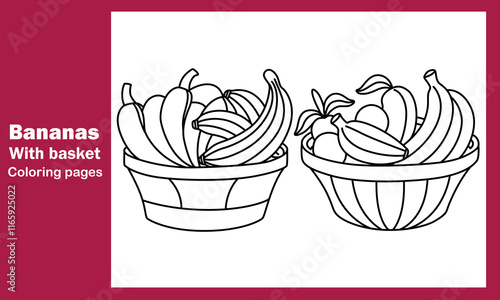 "Bananas in a Basket Coloring Pages for Kids and Adults – Fun Printable Designs to Color"