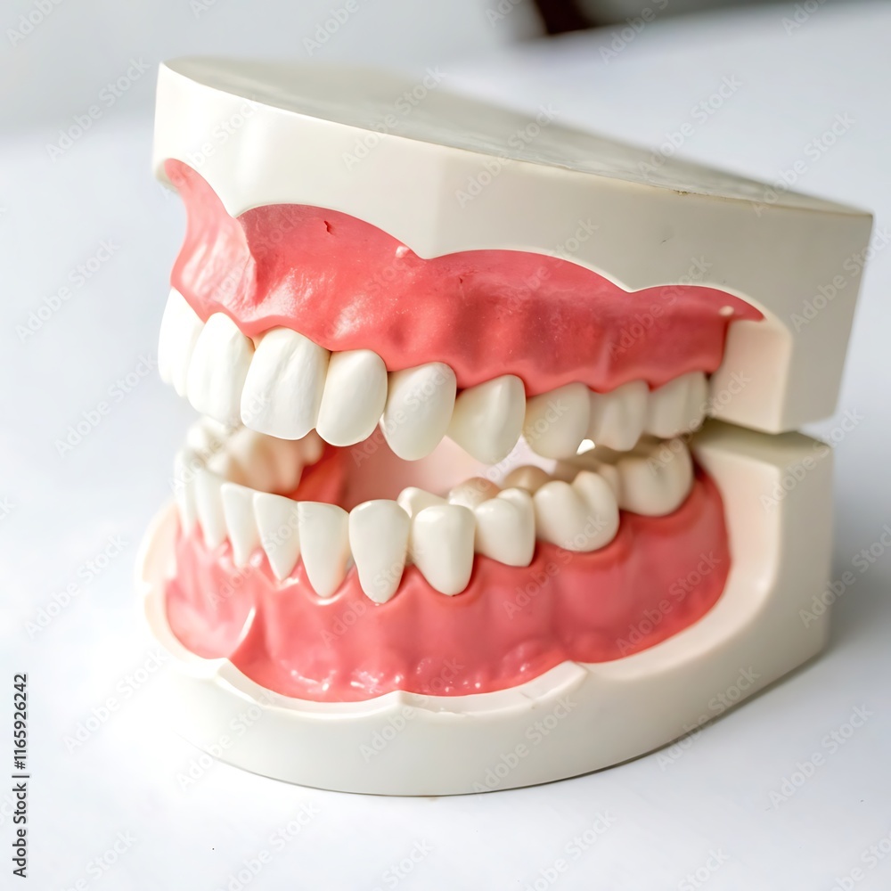 Obraz premium Jaw With Teeth On White Background