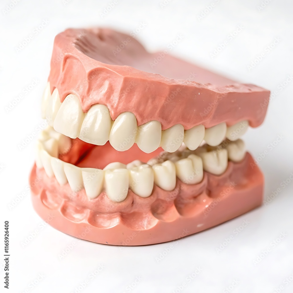 Obraz premium Jaw With Teeth On White Background