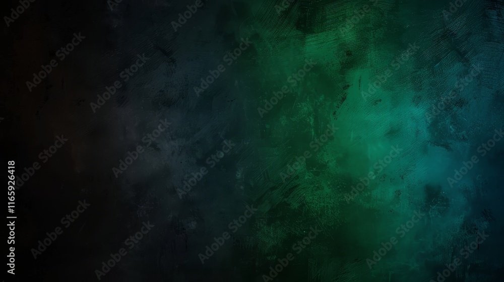 Naklejka premium Abstract gradient background in deep blue green and emerald hues with textured circular design