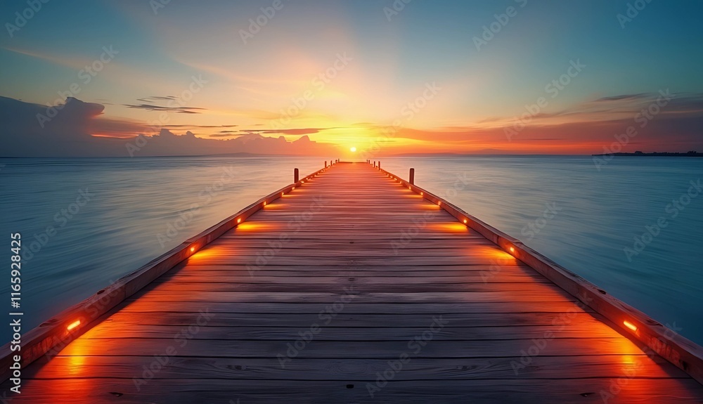 Obraz premium sunset at the pier