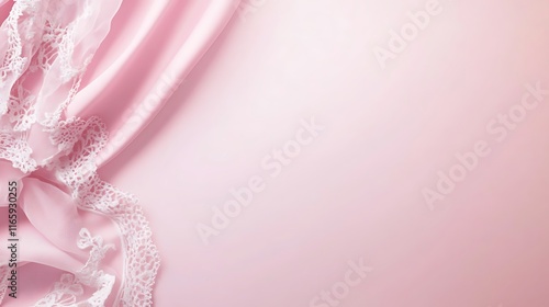 Wallpaper Mural Pink fabric with delicate white lace detailing Torontodigital.ca