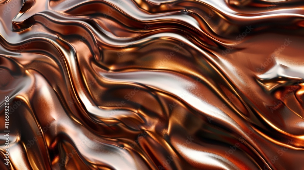 Luxurious copper and silver metallic waves creating an elegant and modern wallpaper design Luxurious copper and silver metallic waves creating an elegant and modern wallpaper design