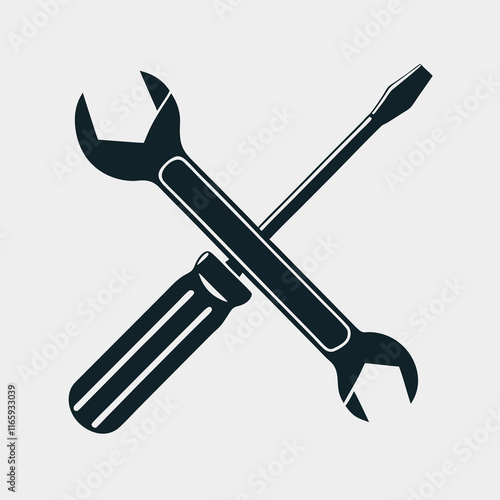 Wrench and Screwdriver Vector Design. photo