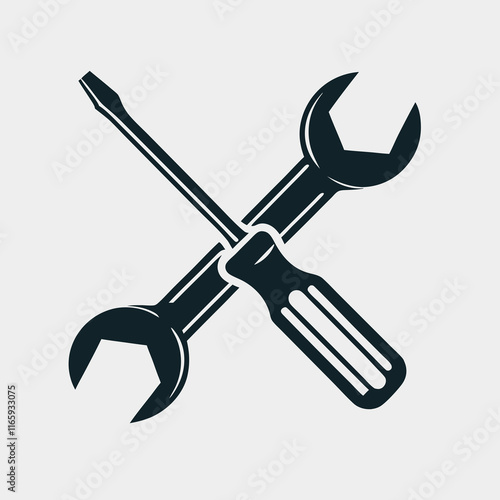 Wrench and Screwdriver Vector Design. photo