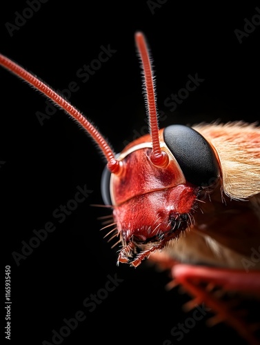 close up shot of a cockroach s antennae as it senses alarm pheromones and hurriedly scurries for cover photo