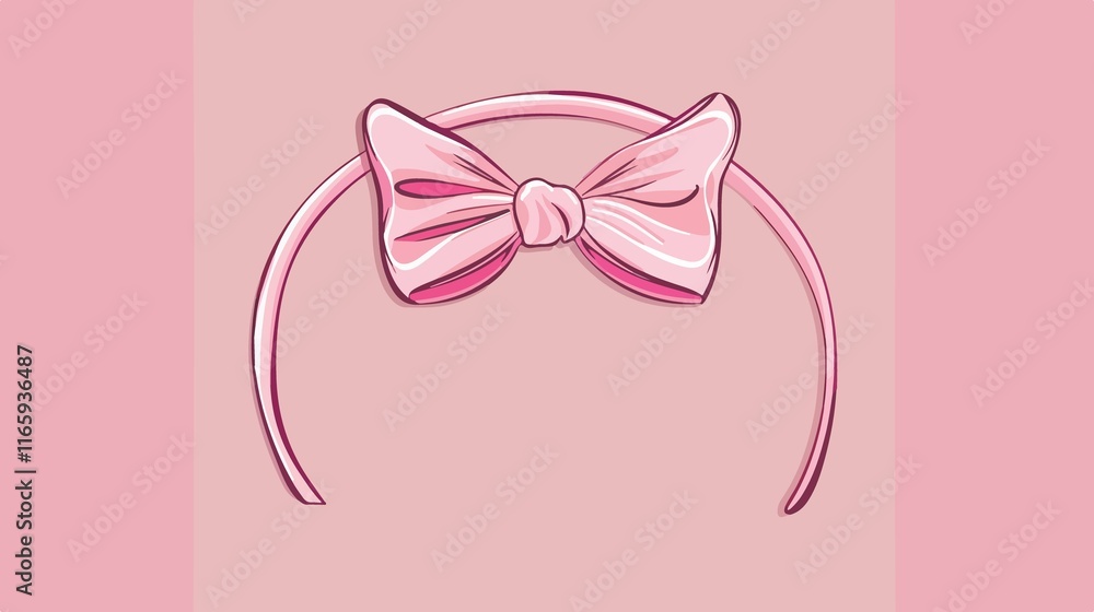 Chic Headband Bow Vector Isolated Illustration Chic Headband Bow Vector Isolated Illustration