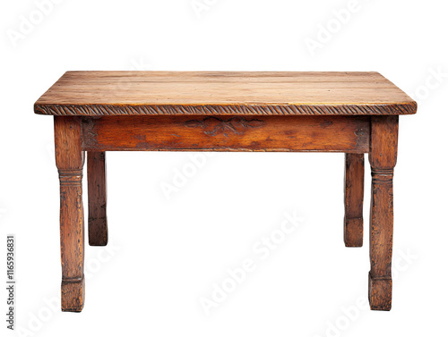 Isolated Rustic Wooden Kitchen Table photo