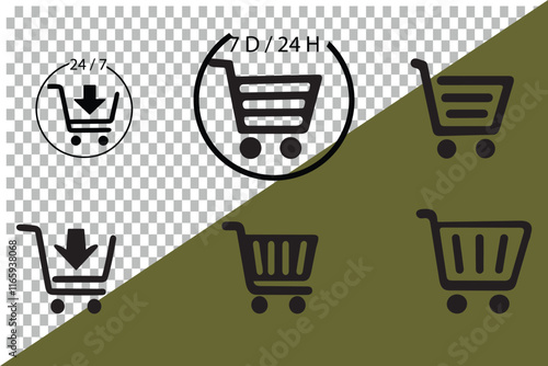 Icon set Web store shopping cart cart shop icon filled arrow vector purchase store background business illustration shopping sale marketing supermarket web bag online shopping