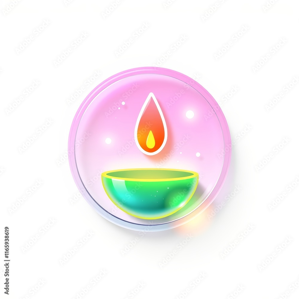 Colorful candle icon with flame on pastel background Colorful candle icon with flame on pastel background