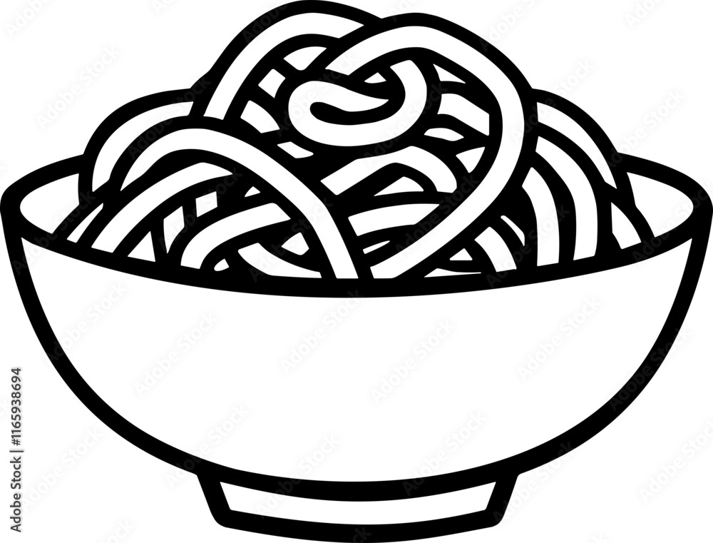 Bowl of spaghetti outline icon Bowl of spaghetti outline icon