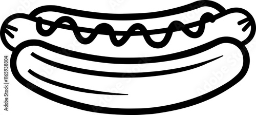 Hot dog with sauce outline icon