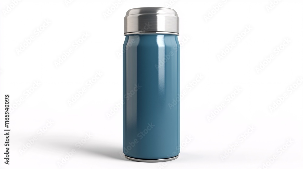 Stainless steel insulated bottle in a vibrant blue, showcasing a sleek design and modern aesthetic. Stainless steel insulated bottle in a vibrant blue, showcasing a sleek design and modern aesthetic.