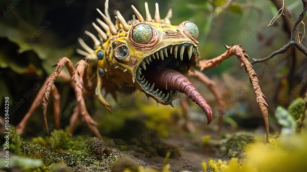 Fototapeta premium Horrific Fantasy Creature in Dark Forest