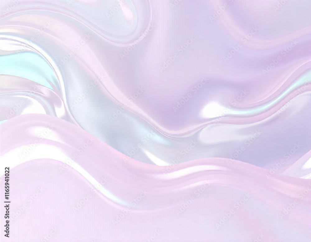 Fototapeta premium Pastel holographic background with wavy iridescent texture