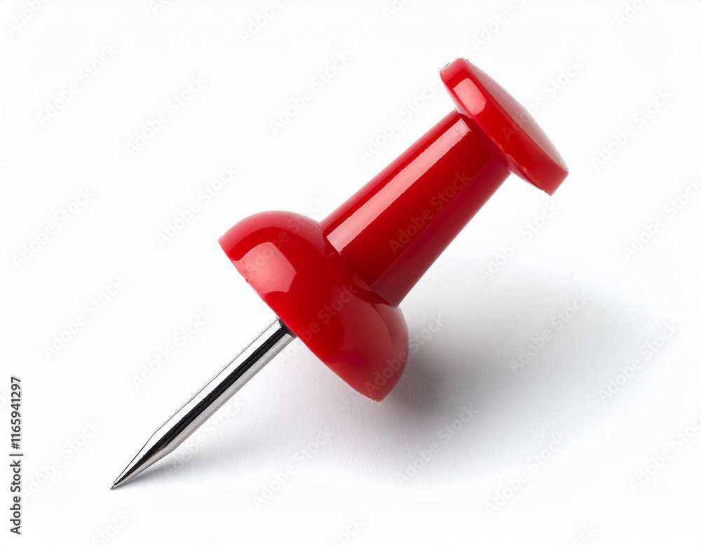 red pushpin with metallic needle isolated on white background red pushpin with metallic needle isolated on white background