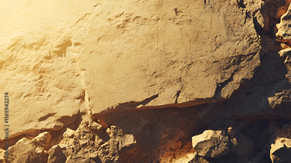 Sunlit Rock Face Texture Showing Natural Erosion Sunlit Rock Face Texture Showing Natural Erosion