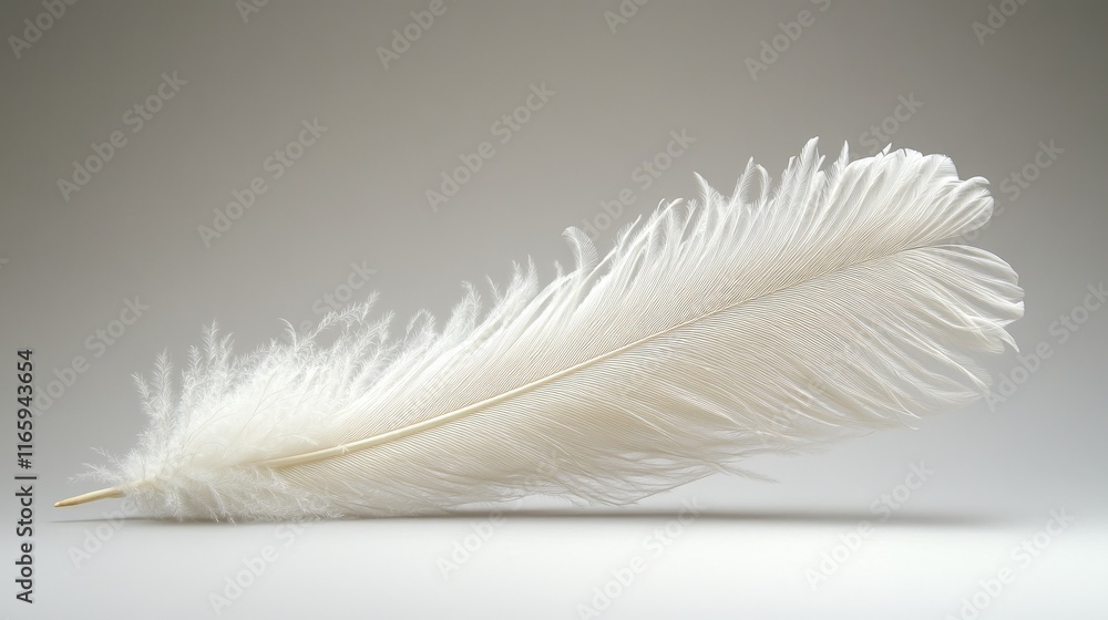 Obraz premium Single, white, delicate feather, rests, softly.