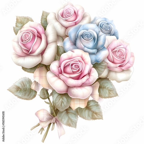 Cute watercolor floral arrangement clipart