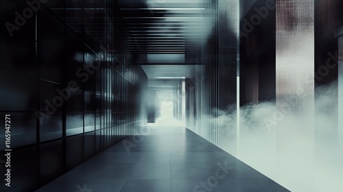 Wallpaper Mural Mysterious Modern Architecture: A Foggy Hallway Torontodigital.ca