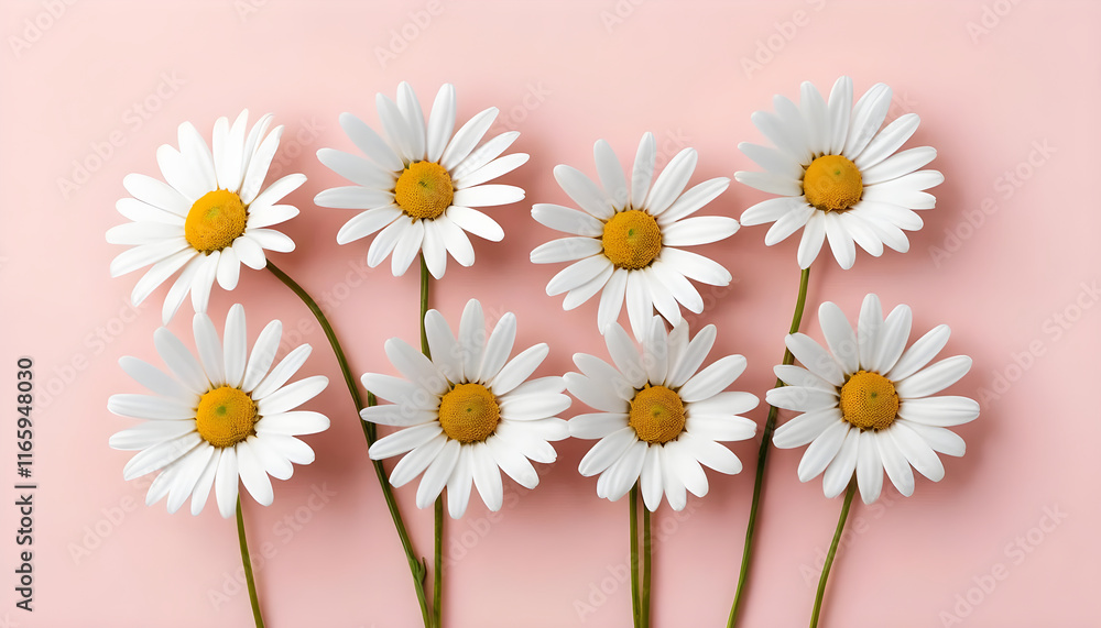 Obraz premium daisies on a pink background 