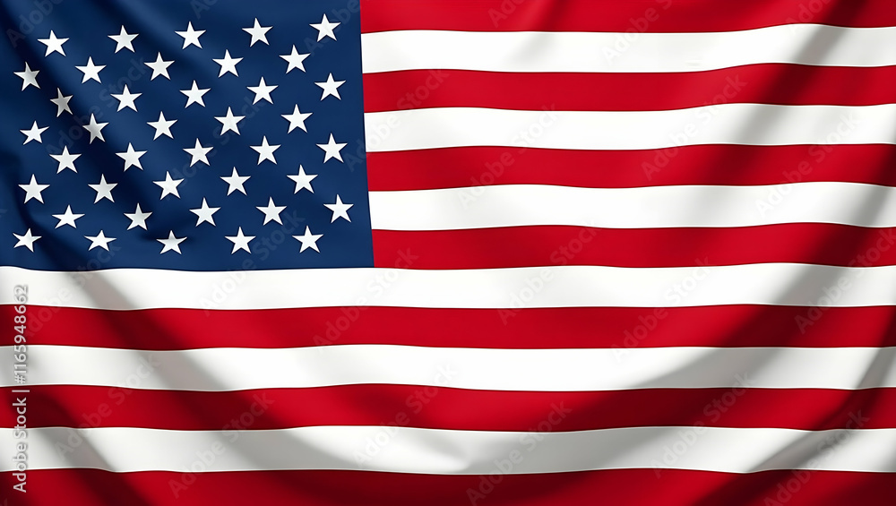 Detailed Close-up of the American Flag in Motion Detailed Close-up of the American Flag in Motion