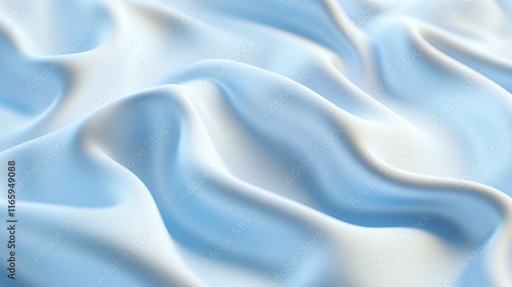 Fototapeta premium Abstract Blue and White Draped Fabric Texture