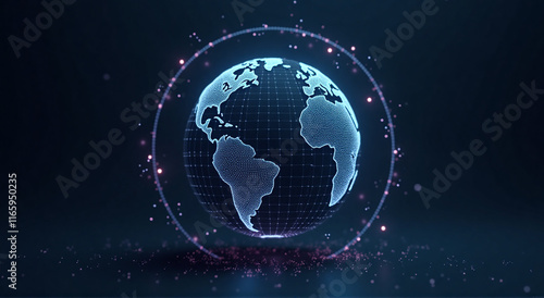 earth in the sky, globe, earth, world, map, planet, global, technology, business, sphere, space, internet, illustration, communication, concept, blue, digital, light, web, vector, network, america, 3d