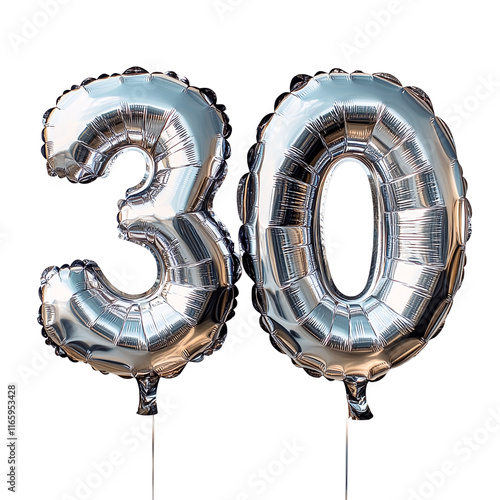 Silver 30th Birthday Balloon Decoration.