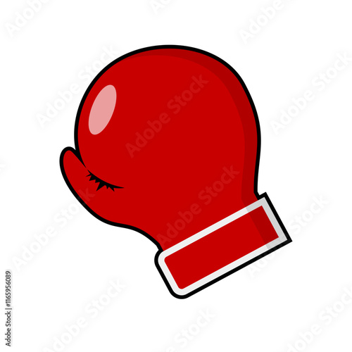 Red boxing glove icon. Vector.