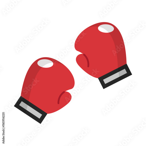 Red boxing gloves icon. Vector.