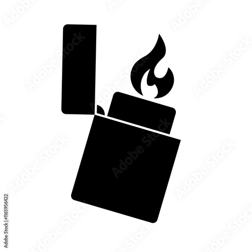 Igniting lighter silhouette icon. Vector.