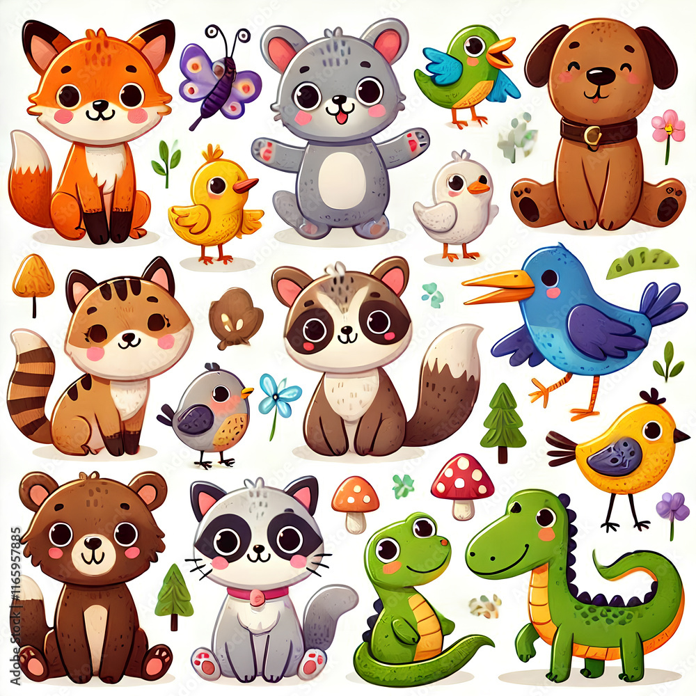 Obraz premium Cartoon Animals Clipart Collection