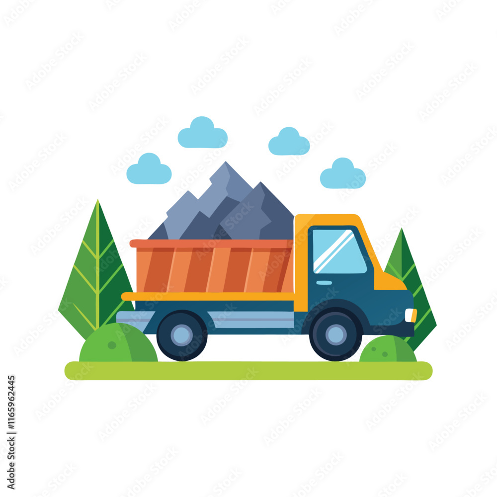 Naklejka premium Construction machinery vehicle vector illustration