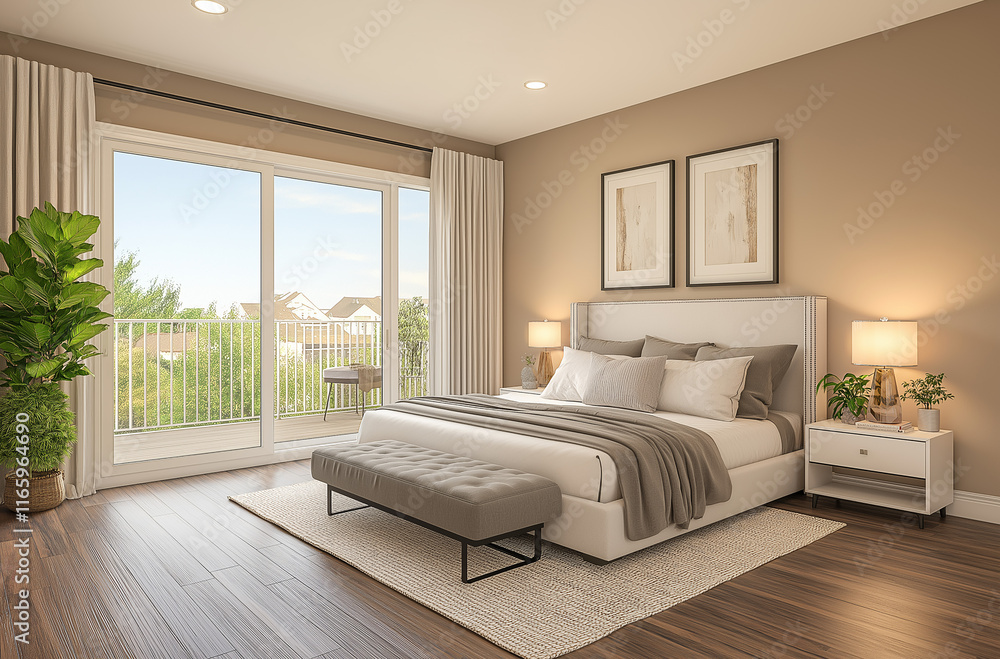 Blurred background of a contemporary bedroom featuring elegant decor, abundant natural light, and stylish furnishings. this serene space invites relaxation with its modern design and cozy atmosphere. Blurred background of a contemporary bedroom featuring elegant decor, abundant natural light, and stylish furnishings. this serene space invites relaxation with its modern design and cozy atmosphere.