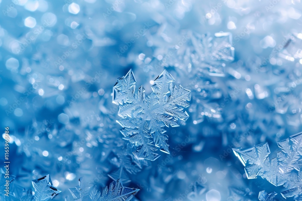Intricate snowflakes shimmer under soft winter light, highlighting their unique structures and crystalline beauty against a cool blue backdrop. Intricate snowflakes shimmer under soft winter light, highlighting their unique structures and crystalline beauty against a cool blue backdrop.