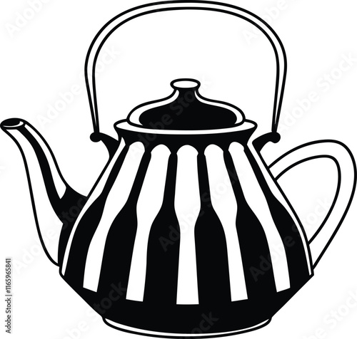 Teapot silhouette vector art, Teapot vector illustration design