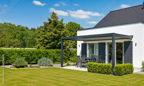 Neue Terrassenüberdachung an Einfamilienhaus