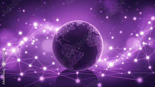 nuance purple background for a book cover, planet networking connexion theme