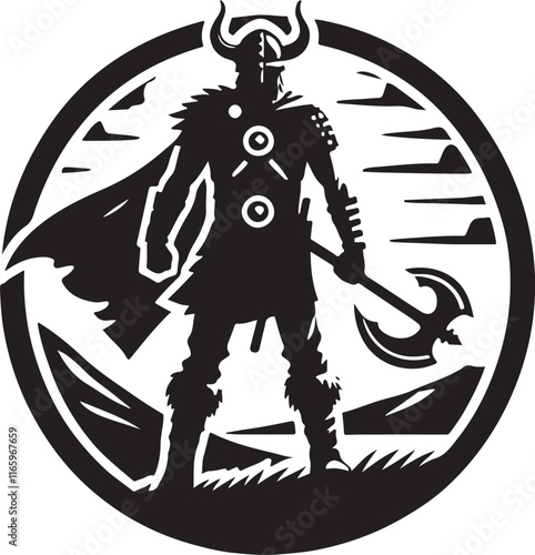 Viking Raider Vector Illustration