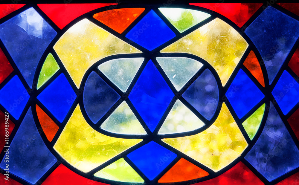 Fototapeta premium stained glass window pagoda patterson park