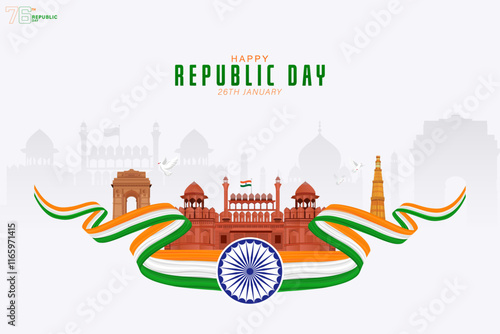Republic Day Banner | 26th January, Indian Republic Day.  Sale. Social Media Poster
