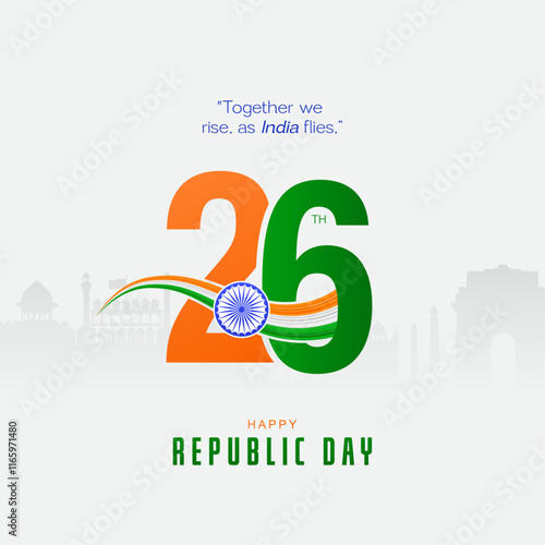 Republic Day, illustration Art. Poster, Banner, Sale, Post. Indian Republic Day.